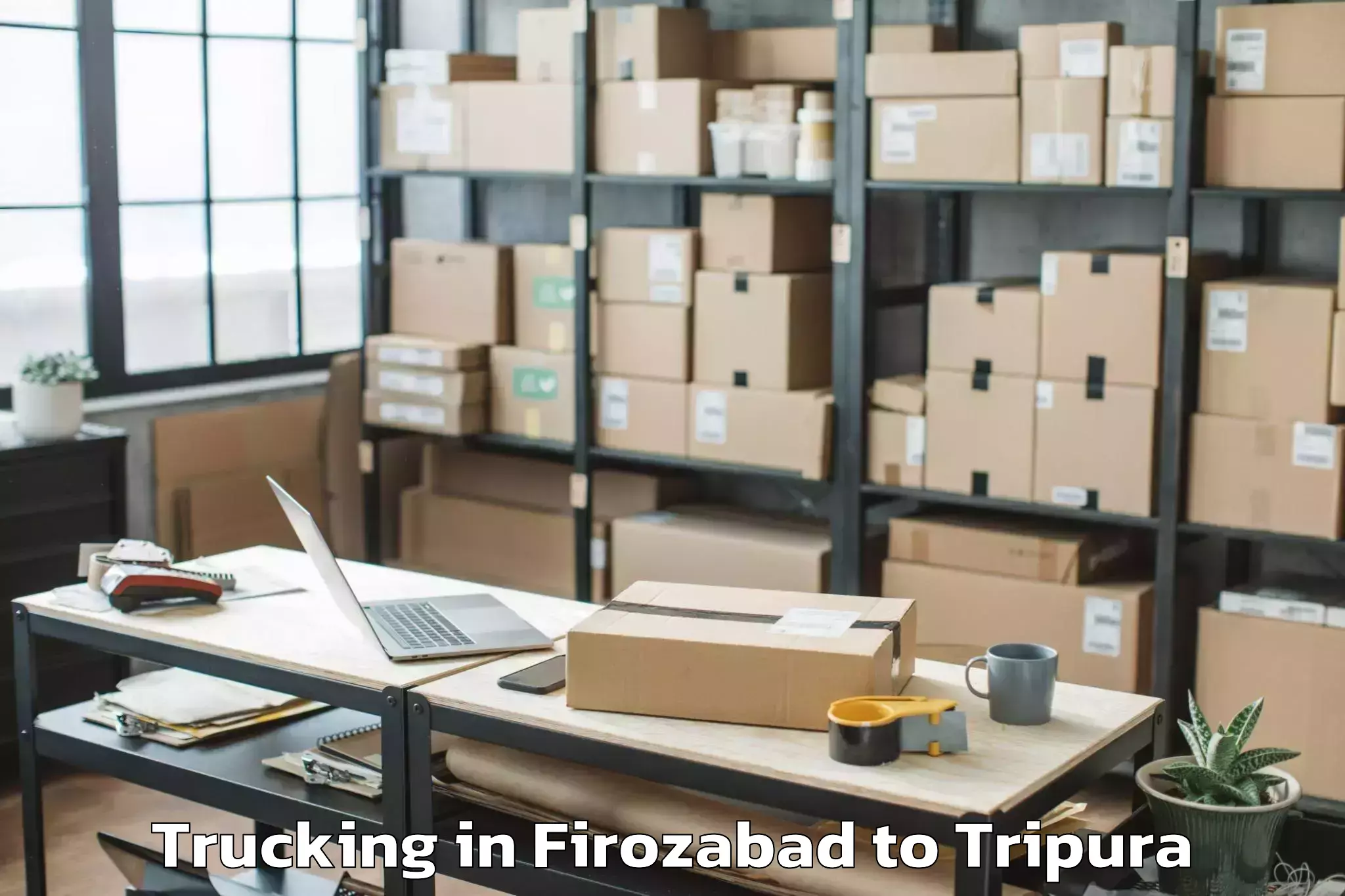 Trusted Firozabad to Damchhara Trucking